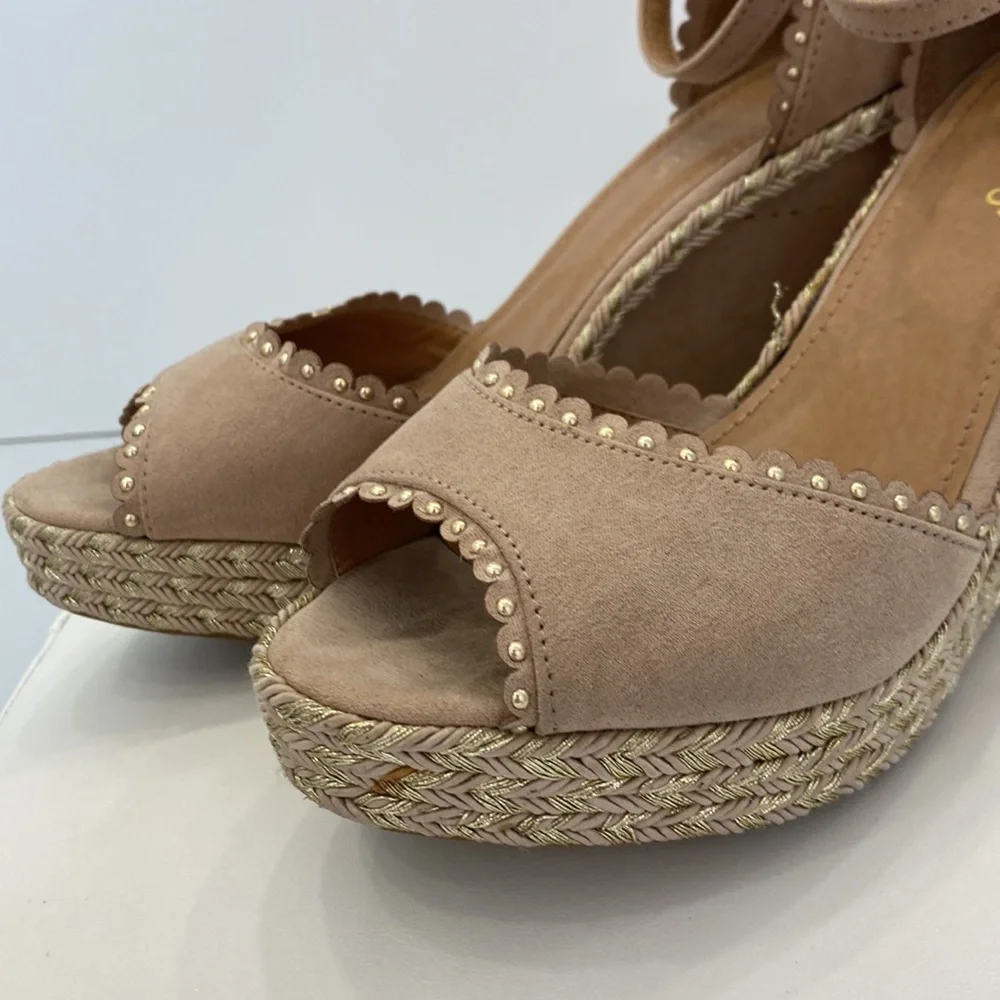 Tan wedge  platform Sandals size 7 - Picture 4 of 7